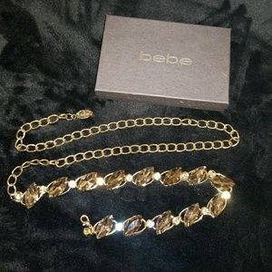 Bebe diamond chain belt